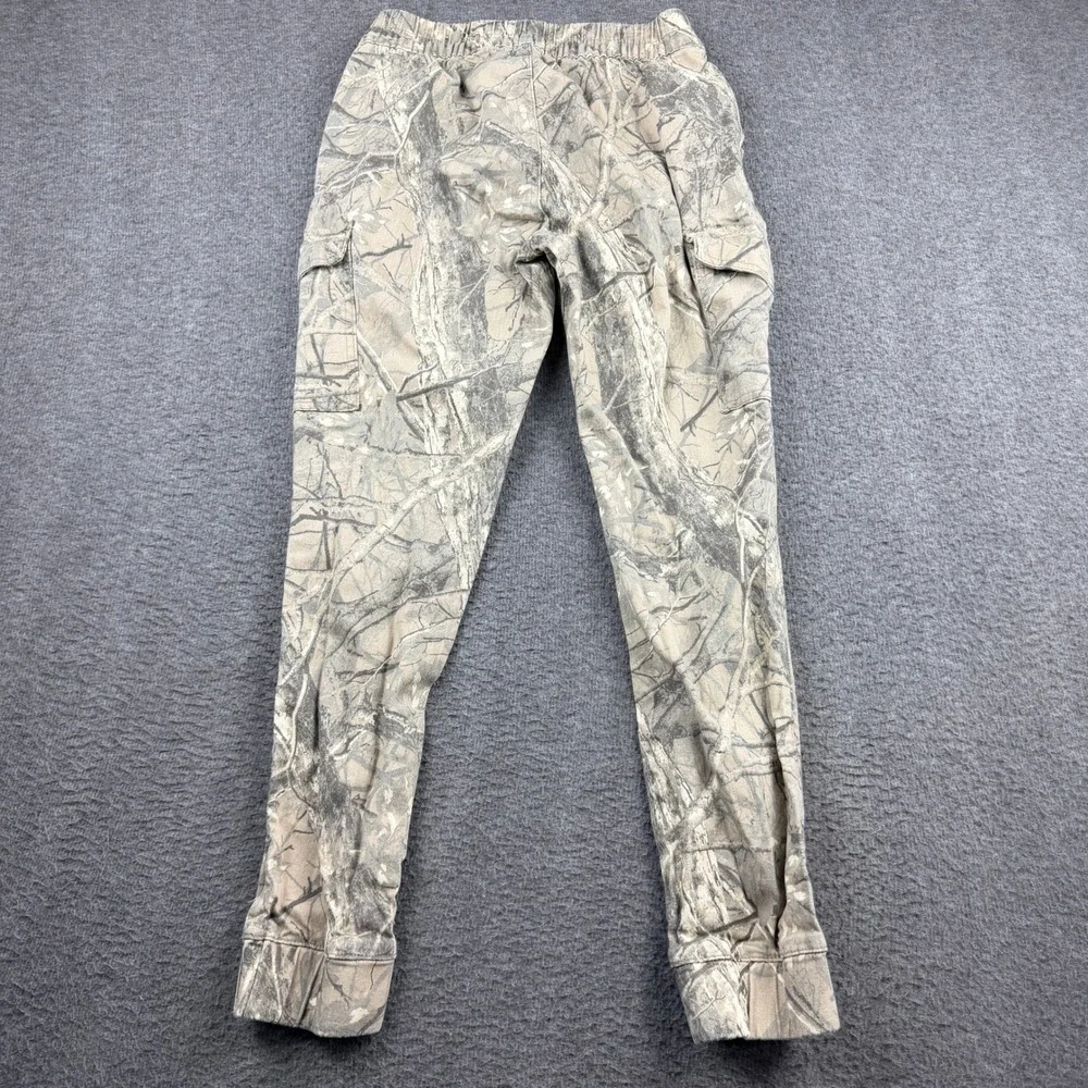 Madden Girl Forest Camo Cargo Jogger Pants Kids XS Tan Gray Branch‎ Print